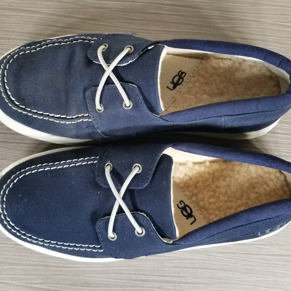 UGG Kids Boy's Anchor Slip on Boat Shoes, Navy Canvas, Little Kid Size 3 US / 33 - Picture 10 of 12